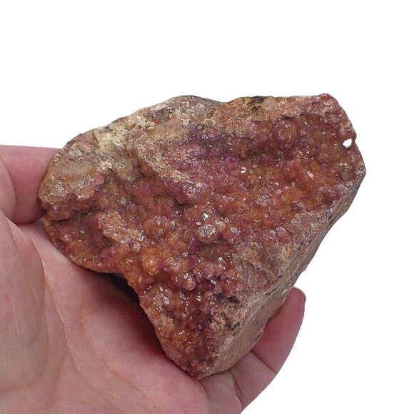 Raw Vanadinite Red-Orange Crystal Specimen In Matrix - Picture 2 of 7